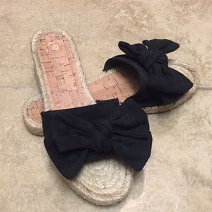Black bow espadrilles